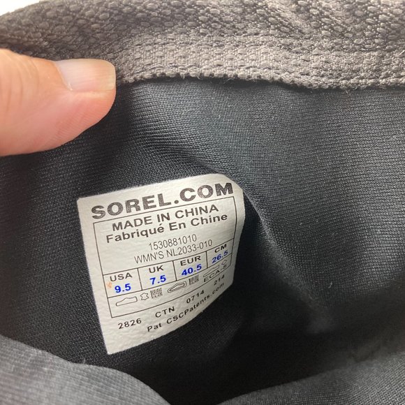 Sorel Conquest Carly Womens Sz 9.5 Leather Lace Up Winter Boots Black - Picture 12 of 15